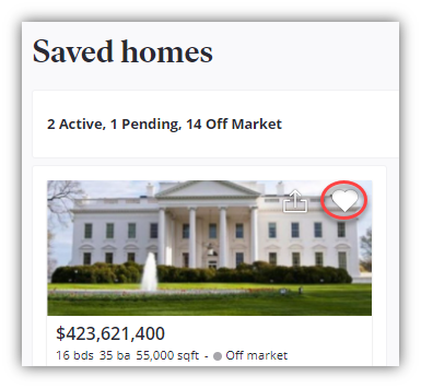 Zillow Saved Homes